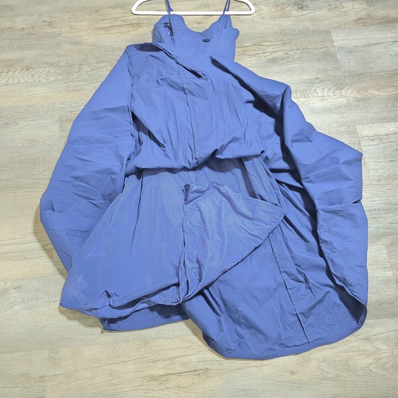 Navy Blue Sleeveless Gathered Waist Maxi Dress - Picture 10 of 13